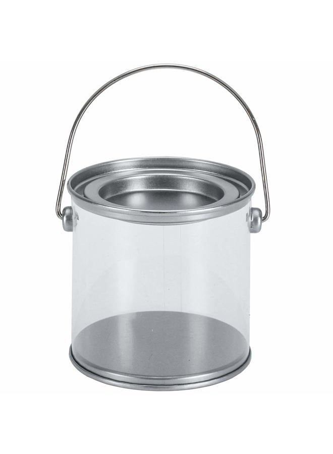 Hedume 9 Pack Mini Clear Plastic Paint Cans, 3-Inch Tall Crafts and Party Favor Cans, Paint Can Containers with Metal Lids Great for Party Decor and DIY - Image 2