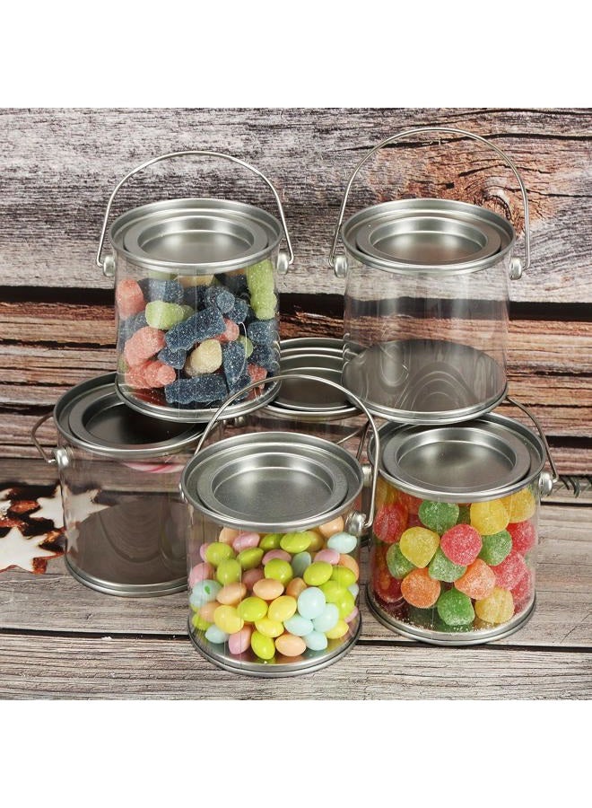 Hedume 9 Pack Mini Clear Plastic Paint Cans, 3-Inch Tall Crafts and Party Favor Cans, Paint Can Containers with Metal Lids Great for Party Decor and DIY - Image 5