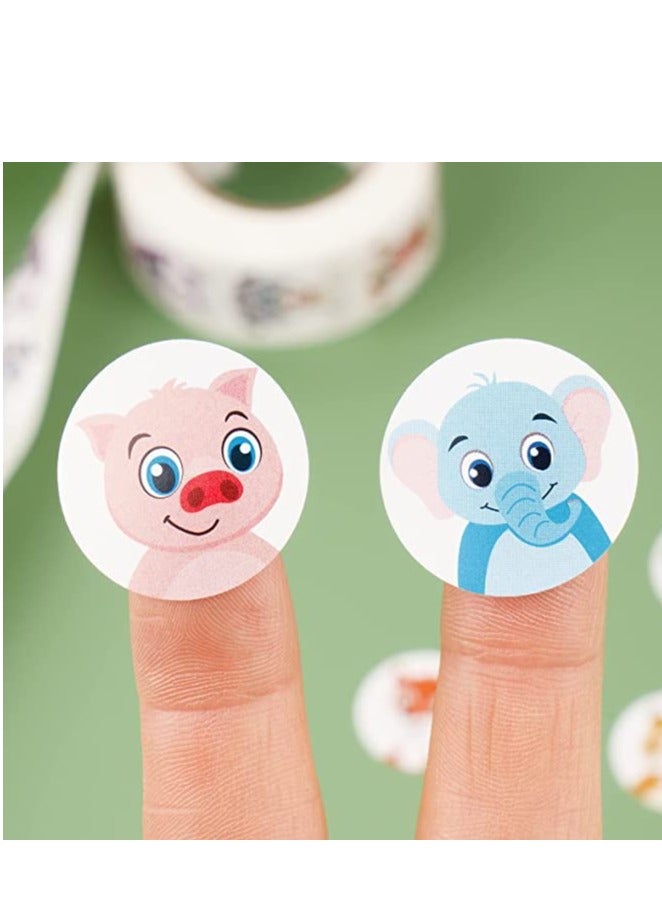 Daytoyz 1000pcs Round Animal Stickers with 16 Vibrant Designs 1inch Roll Safari Wild Animal Jungle Self Adhesive Reward Stickers for Kids Party Favors Easter Decorative Envelope Seal Gift - Image 2