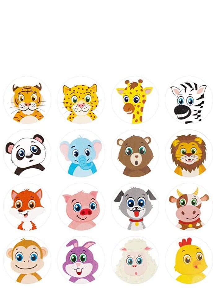 Daytoyz 1000pcs Round Animal Stickers with 16 Vibrant Designs 1inch Roll Safari Wild Animal Jungle Self Adhesive Reward Stickers for Kids Party Favors Easter Decorative Envelope Seal Gift - Image 5