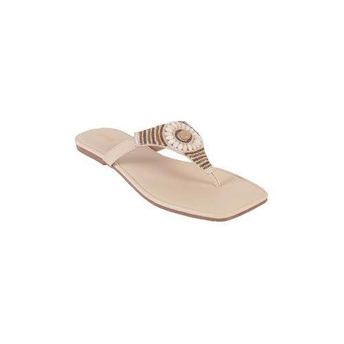 Mochi Women Beige Flat Slip-on Ethnicwear UK/5 EU/38 (32-1051) - Image 3