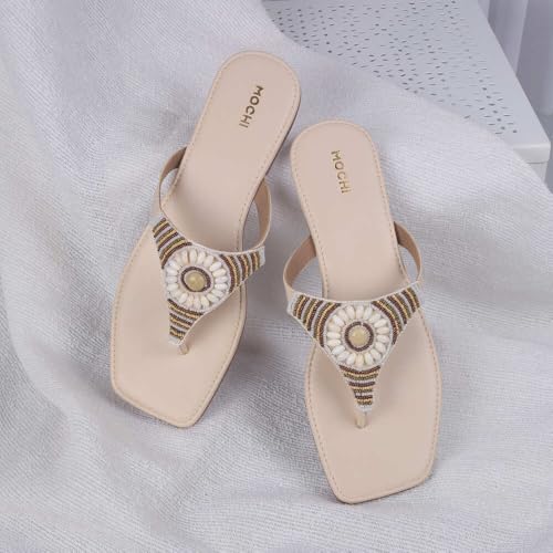 Mochi Women Beige Flat Slip-on Ethnicwear UK/5 EU/38 (32-1051) - Image 2