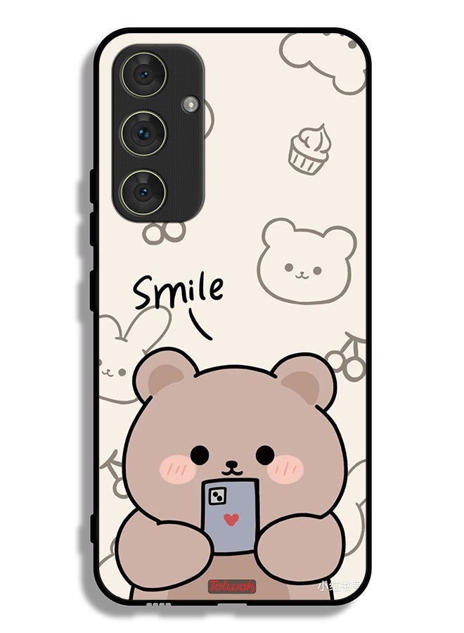 Tolwak Samsung Galaxy A54 5G Protective Case Cover Smile Bear Art - Image 1