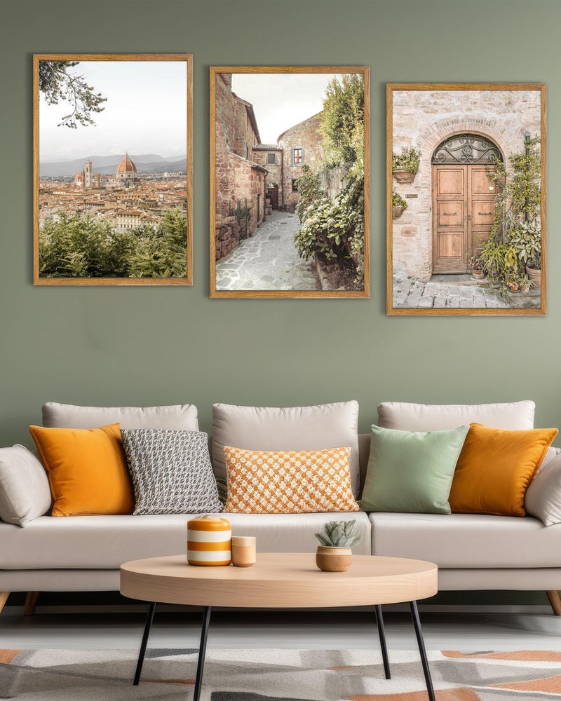 UPWOIGH Large Framed Canvas Wall Art, Set of 3 Italy Florence Travel Decor, 16x24in minimalist Natural Cotton Posters with Architecture, Tuscany Countryside, Farmhouse Aesthetic for Living Room,Office - Image 4