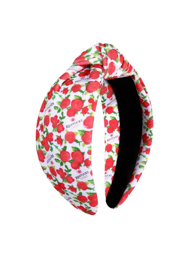 PHALIN Kentucky Derby Headband For Women Derby Horseshoe Riding Suit Headbands Red Rose Floral Knotted Headband Kentucky Derby Hair Accessories Horse Race Day Outfits Party Favors - Image 2