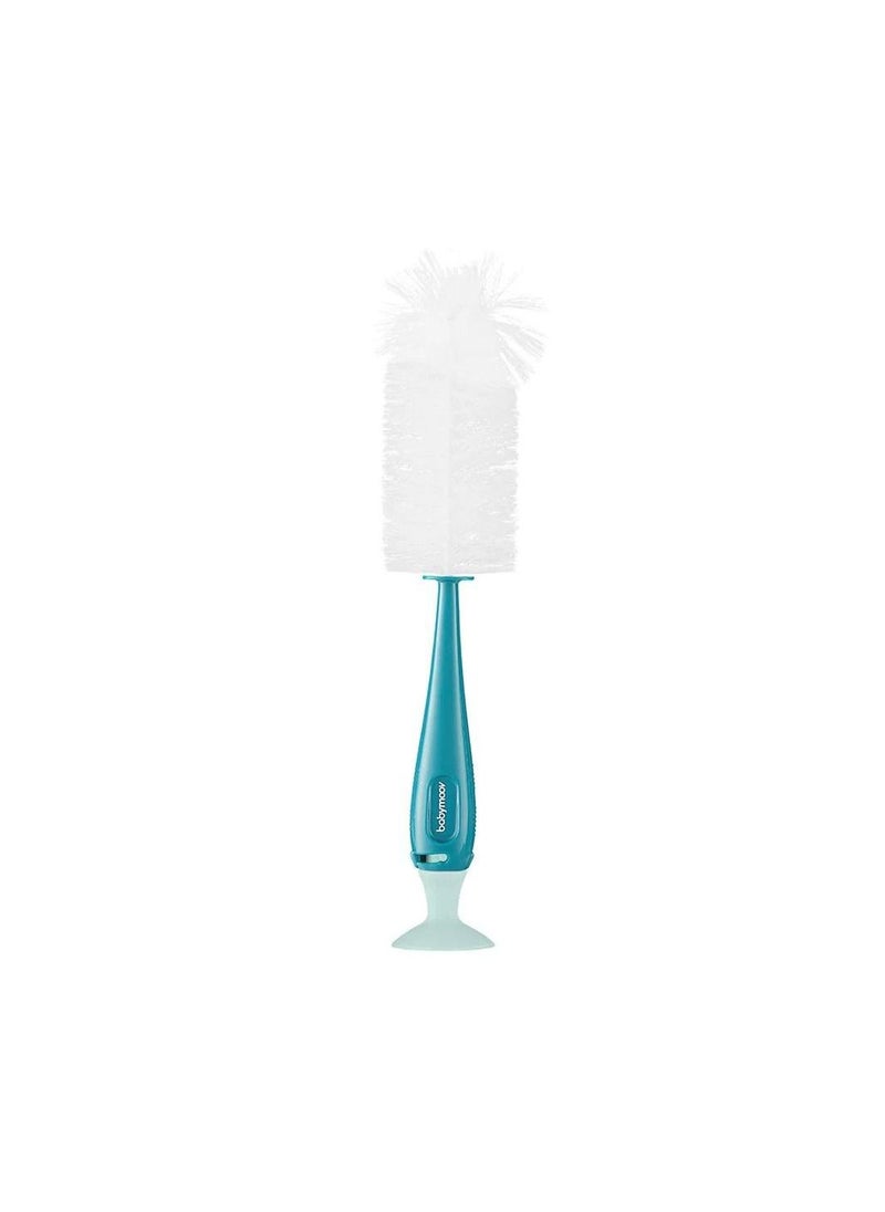babymoov 2In1 Bottle Brush, Easy Cleaning Baby Bottles And Teats, Universal Size, Hygienic, Vertical Dry Feature, Prevents Bacteria Build Up, Baby Feeding Nipple Brush, Blue  - Image 1