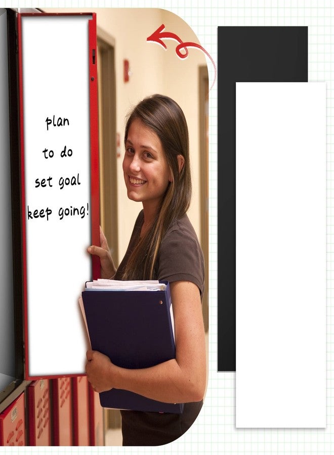 هسي ورق حائط مغناطيسي فاخر من Hsei للخزانة المدرسية، مقاس 12 بوصة × 36 بوصة، غطاء مغناطيسي مزخرف قابل للإزالة، مناسب للفتيات والأولاد والمدرسة والمكتب والجامعة (بتصميم أبيض كلاسيكي) - Image 4