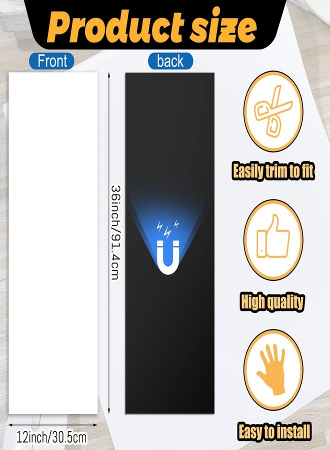 هسي ورق حائط مغناطيسي فاخر من Hsei للخزانة المدرسية، مقاس 12 بوصة × 36 بوصة، غطاء مغناطيسي مزخرف قابل للإزالة، مناسب للفتيات والأولاد والمدرسة والمكتب والجامعة (بتصميم أبيض كلاسيكي) - Image 2