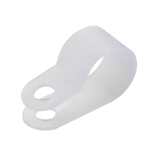 Teansic 200 Pcs White Nylon R-Type Cable Clamp 3/8 Inch Cable Organizer Assortment Kit for Wire Management - Image 1