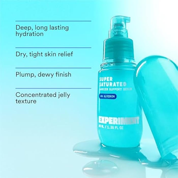 Experiment Super Saturated Ultra Hydrating Barrier Serum - 30% Glycerin, Polyglutamic Acid + Prickly Pear for Intensive Moisture, Plump + Dewy Skin, 1.35 FL OZ - Hydrating Serum for All Skin Types - Image 5