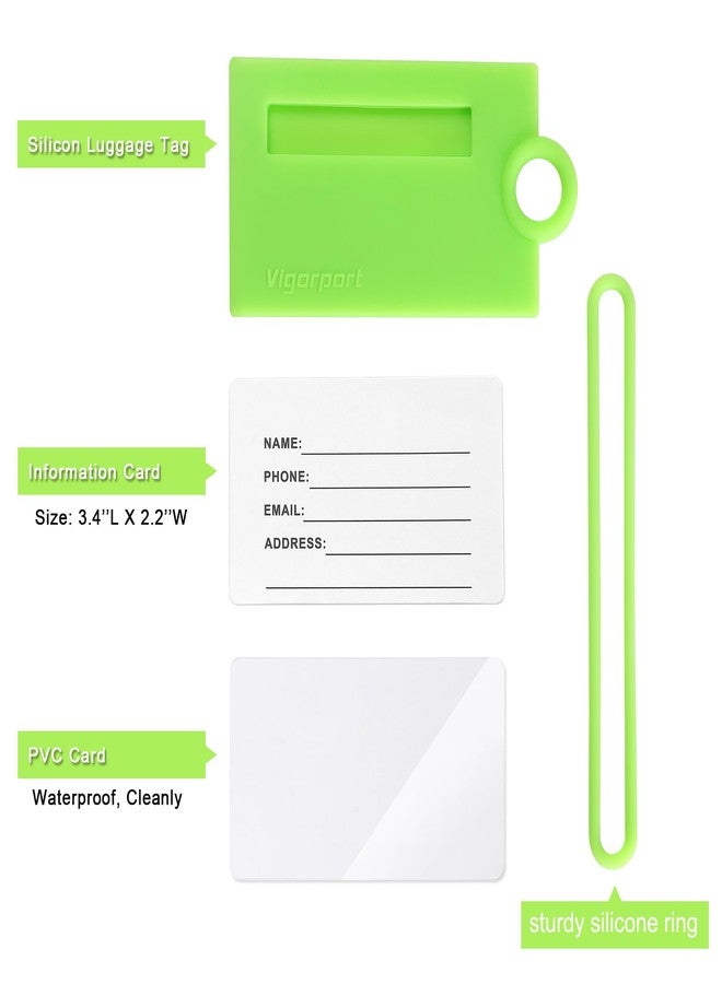 Vigorport Initial Luggage Tags for Suitcase, 3 Pack Bright Silicone Bendable Tags with Privacy Name Card for Travel Sports Easy Identification(Letter M) - Image 3