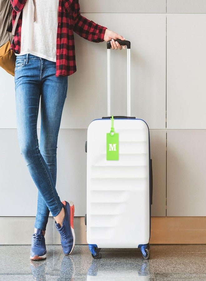 Vigorport Initial Luggage Tags for Suitcase, 3 Pack Bright Silicone Bendable Tags with Privacy Name Card for Travel Sports Easy Identification(Letter M) - Image 2
