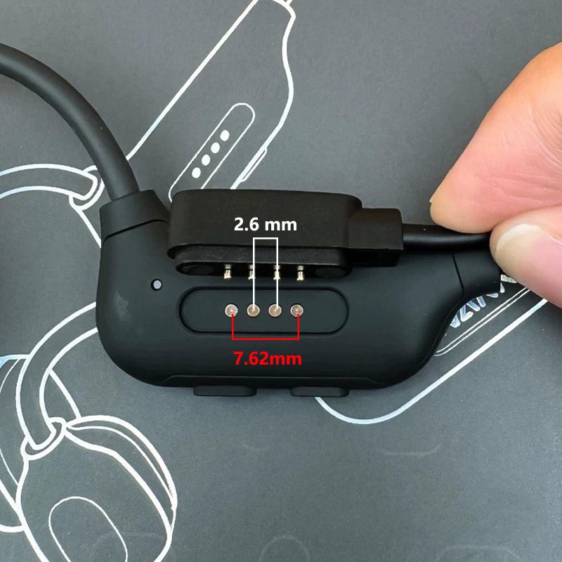 VBANU Charging Cable for Bone Conduction Headphone, 4-pin Charger Fit for Dnniakm X7 Pro, SAMVEK X7, Nilsinn X7, Tevese X16, NANK Runner Pro/2/3/4 and More, Magnetic Charger Cable, (7.62mm Pitch), 1 Pack - Image 3