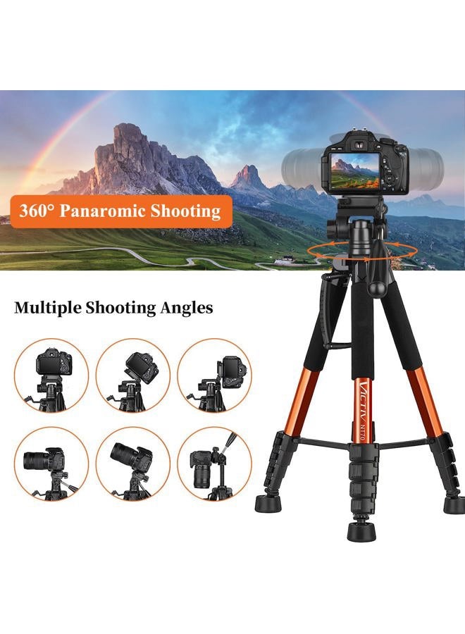 VICTIV Tripod 74” Camera Tripod for Cell Phone, Aluminum Professional Heavy Duty Camera Tripod Stand, Tripod for Camera DSLR SLR with Carry Bag, Compatible with Canon Nikon iPhone - Image 4