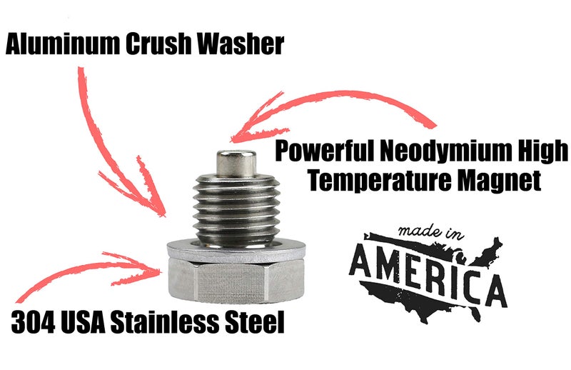 Votex - Made in USA - M14 x 1.5MM Stainless Steel Neodymium Magnetic Engine Oil Drain Plug fits Can Am - Honda - Polaris - Triumph - Yamaha Cruiser/Sport Motorcycles - Image 3