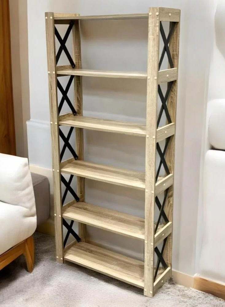 Storage cabinet with open shelves