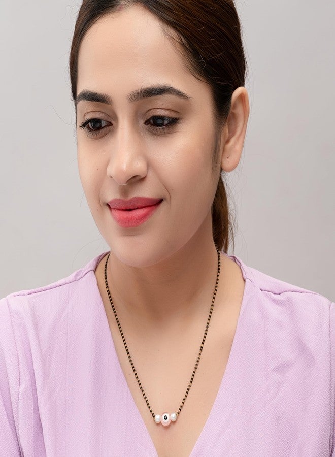Heeva Creation Women's Pride Stylish Pink Evil Eye Mangalsutra For Women & Girls.PAck Of 1.(Colour-Multi). - Image 4