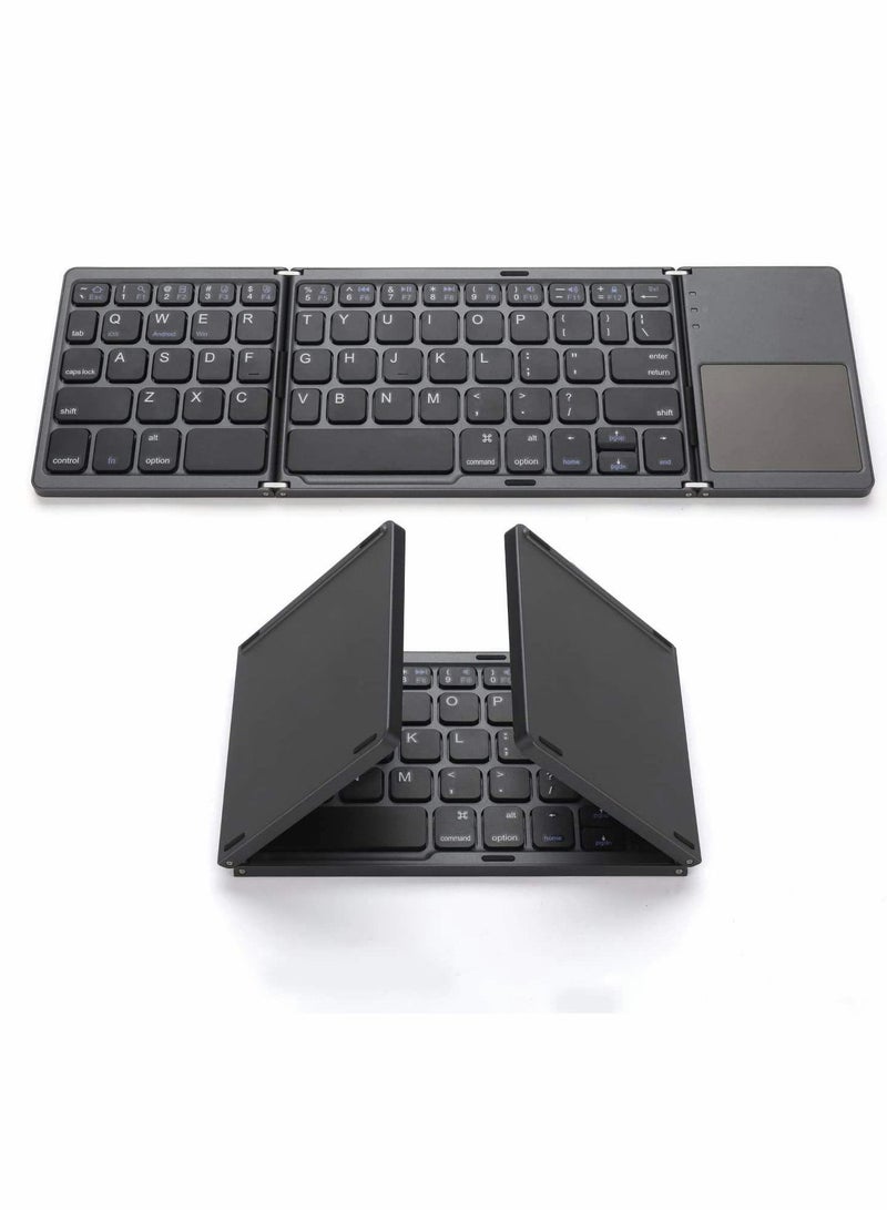 Foldable Bluetooth Keyboard, Wireless Keyboard with Touchpad