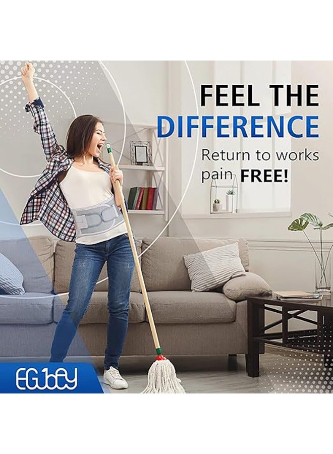 دعم الظهر لتخفيف آلام أسفل الظهر - دعم الظهر حزام للرجال والنساء ، وانخفاض دعم الظهر نتوء القرص ، عرق النسا . انفصال الدعم ، وانخفاض الدعم الخلفي ( كبير ، رمادي ) - Image 4