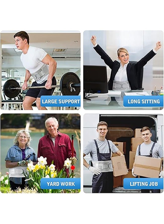 دعم الظهر لتخفيف آلام أسفل الظهر - دعم الظهر حزام للرجال والنساء ، وانخفاض دعم الظهر نتوء القرص ، عرق النسا . انفصال الدعم ، وانخفاض الدعم الخلفي ( كبير ، رمادي ) - Image 5