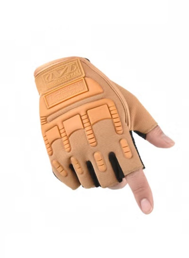 HALAMODO Men's Gloves Fingerless Knuckle Protective Breathable Lightweight Outdoor Gloves Motorcycle Outdoor Costume for Motorcycling, Climbing - Image 3