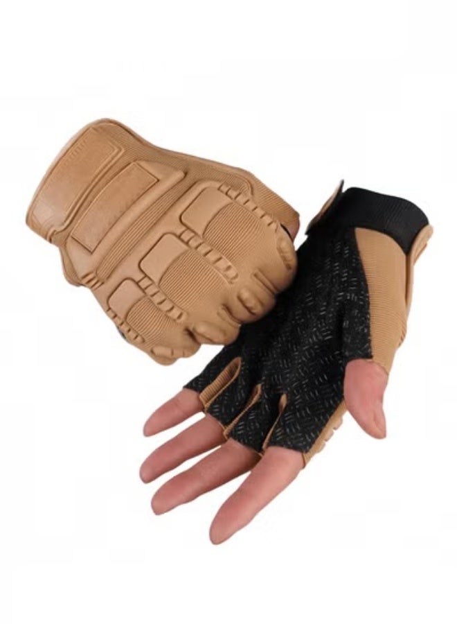 HALAMODO Men's Gloves Fingerless Knuckle Protective Breathable Lightweight Outdoor Gloves Motorcycle Outdoor Costume for Motorcycling, Climbing - Image 2