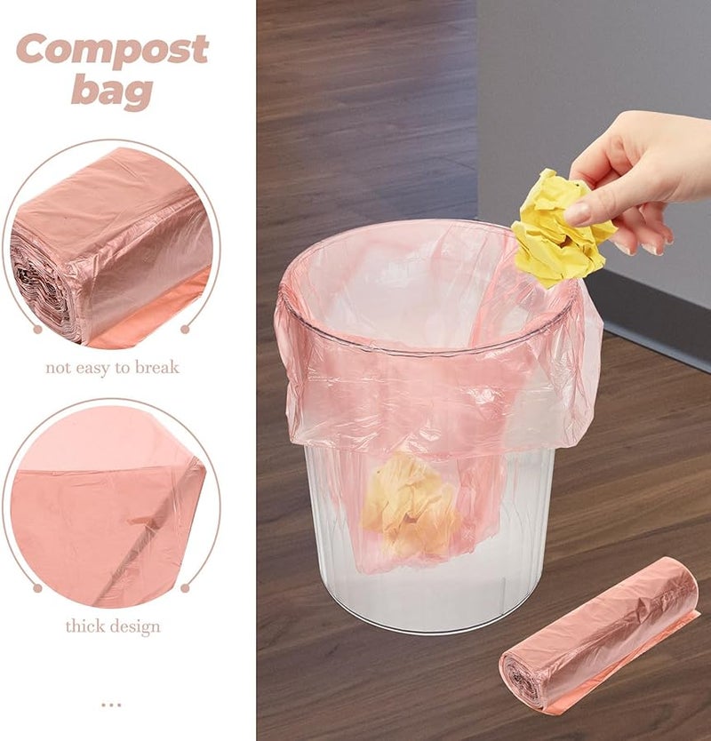 أكياس قمامة ذهبية قابلة للتحلل الحيوي 10 قطع كبيرة وسميكة للمطبخ ومخلفات الحمام - Image 4