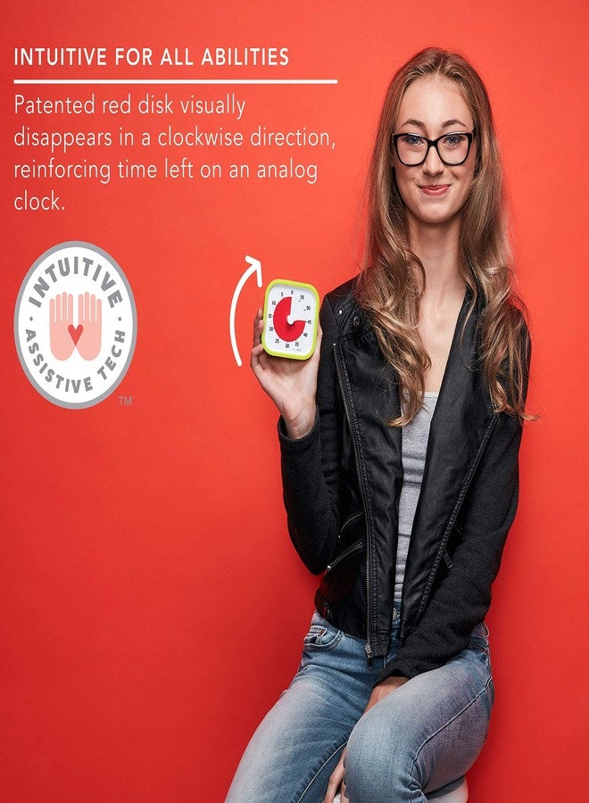 تايم تايمر مؤقت تايم 60 دقيقة إصدار تعليمي معدل - مؤقت مرئي لتعليم الأطفال في الفصول الدراسية، ساعة مكتب لمعلمي المرحلة الابتدائية، أداة للدراسة المنزلية واجتماعات المكتب مع تشغيل صامت (أخضر ليموني) - Image 3