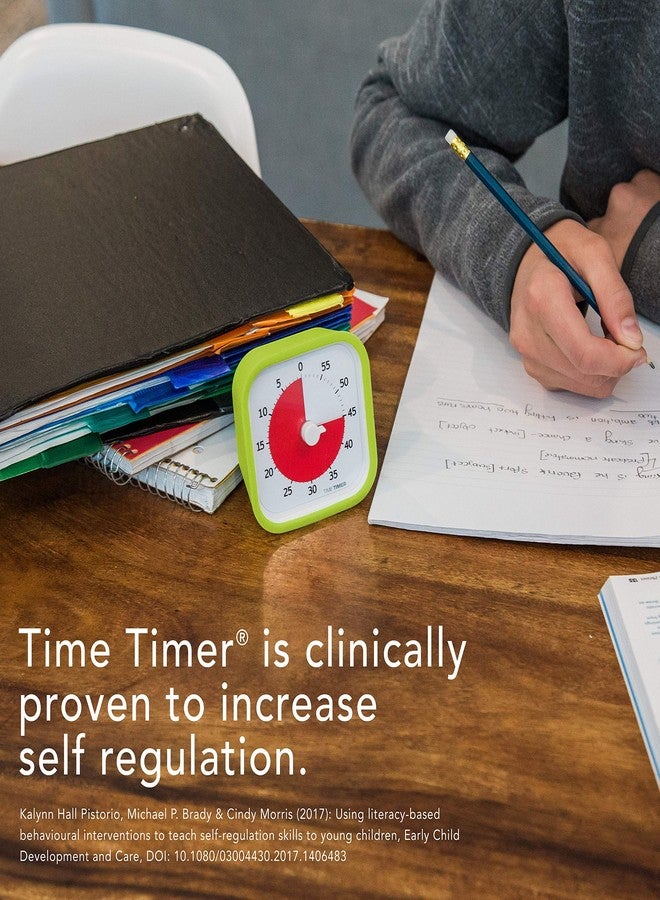 تايم تايمر مؤقت تايم 60 دقيقة إصدار تعليمي معدل - مؤقت مرئي لتعليم الأطفال في الفصول الدراسية، ساعة مكتب لمعلمي المرحلة الابتدائية، أداة للدراسة المنزلية واجتماعات المكتب مع تشغيل صامت (أخضر ليموني) - Image 2