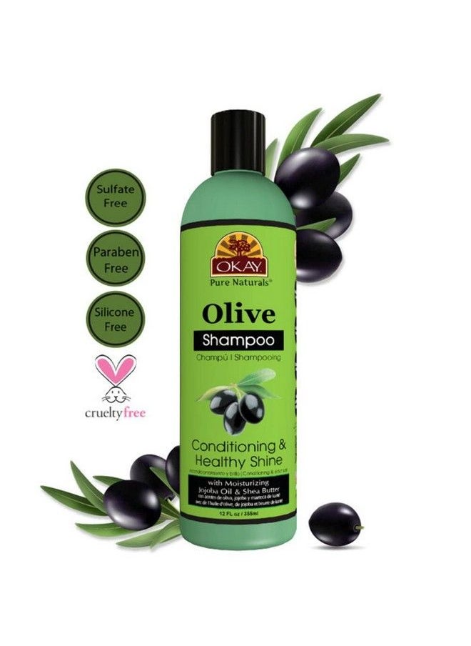 OKAY Olive Oil Shampoo For All Hair Types And Textures Conditioning And Healthy Shine Nourish Condition Hydrate Free Of Sulfate Silicone & Paraben 12 Oz  - Image 5