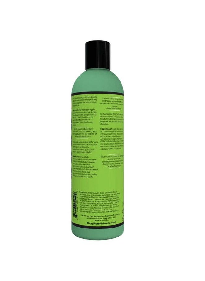 OKAY Olive Oil Shampoo For All Hair Types And Textures Conditioning And Healthy Shine Nourish Condition Hydrate Free Of Sulfate Silicone & Paraben 12 Oz  - Image 4
