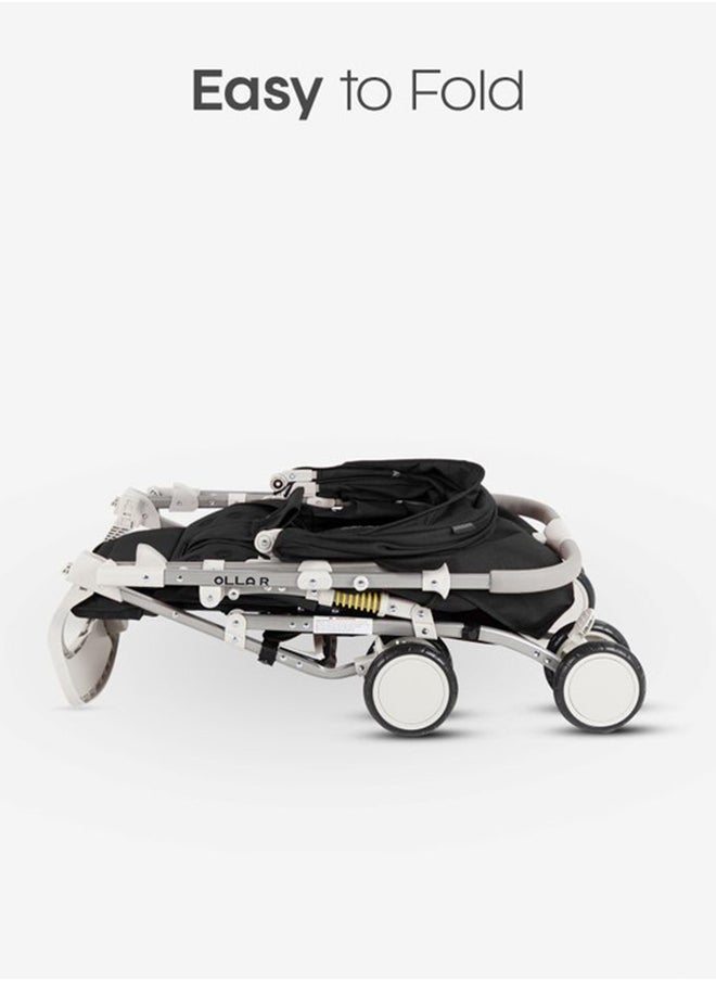 BABYDOES Baby Stroller OLLA R With Reversible Handle 5-Point Harness Easy One-Hand Fold 0 To 4 Year Up To 20 Kg Black  - Image 5