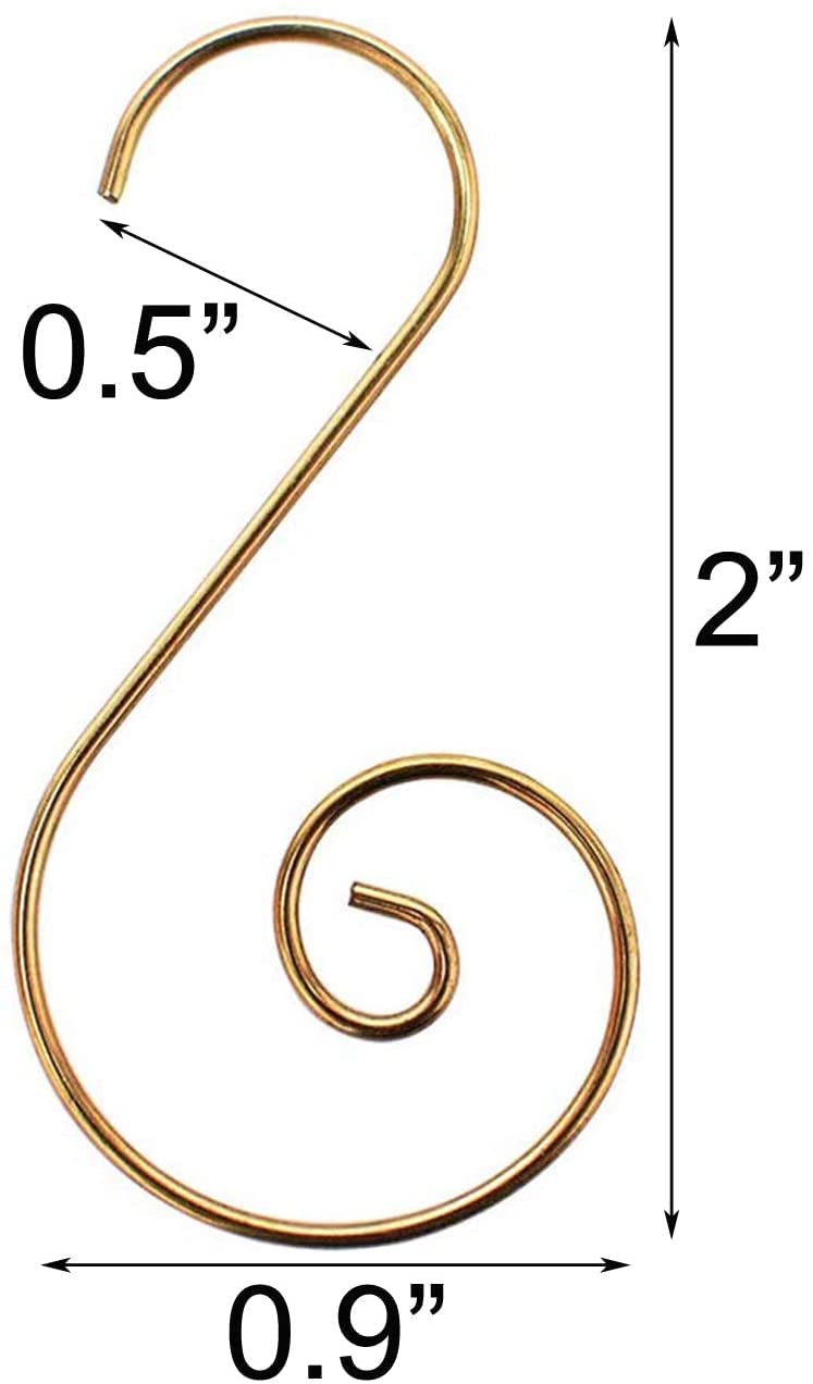 T-Antrix Ornament Hooks, Christmas Ornament Hangers, Christmas Tree Hanger Baubles Ball Metal Hooks Xmas Decoration S Hooks, 45mm 100 PCS - Image 2