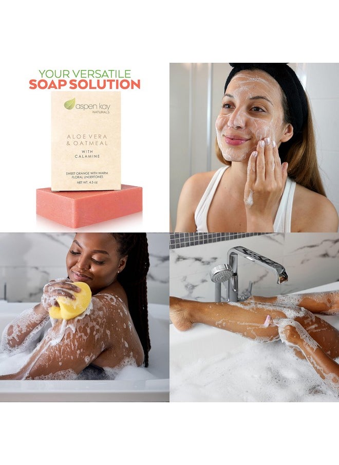 Aspen Kay Naturals - Aspen Kay Naturals Handmade Calamine Soap Bar for Face & Body - Organic Aloe Vera & Colloidal Oats - Natural Soap with Organic Skin Loving Oil - Gentle Soap - Made in the USA 4.5 oz - Image 1