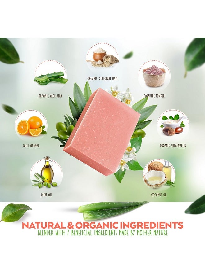 Aspen Kay Naturals - Aspen Kay Naturals Handmade Calamine Soap Bar for Face & Body - Organic Aloe Vera & Colloidal Oats - Natural Soap with Organic Skin Loving Oil - Gentle Soap - Made in the USA 4.5 oz - Image 1