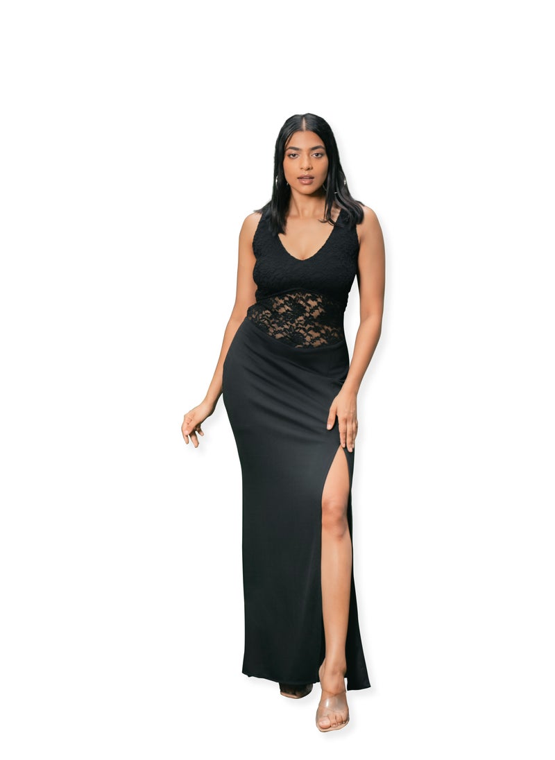 CH Glamstore - Glamourous Lace Detailed Fitted Maxi Dress - Image 1