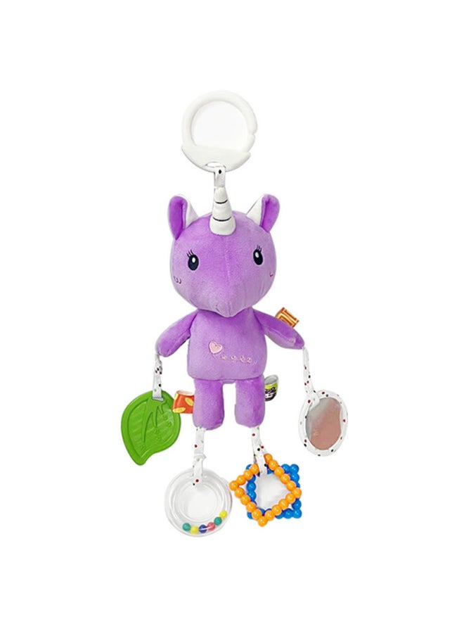 Baby Toy Soothing Doll Newborn Baby Plush Doll Animal Car Stroller Stroller Pendant Toy-Color:Cart Pendant-unicorn  - Image 1
