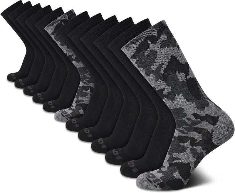 And1 Mens Crew Socks - 12 Pack Moisture Wicking Cushioned Performance Breathable Athletic Socks for Men (Sizes: 6-12.5) - Image 1