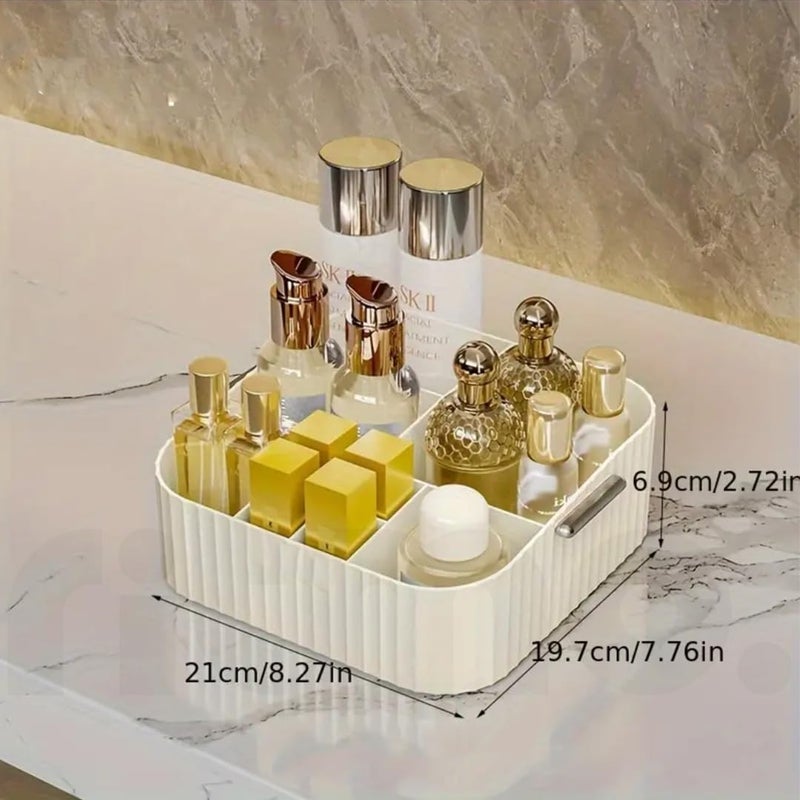 Ritmo صينية تنظيم المكياج ريتمو، صندوق عرض مستحضرات التجميل، حامل تخزين القرطاسية المكتبية، وحدة تخزين على السطح، صندوق مكياج للنساء، صينية تنظيم المكياج (9 أقسام) - Image 2