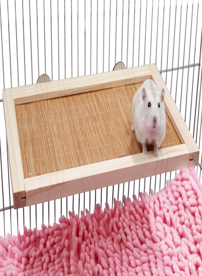 Neeenn 11.8×7.1 Inches Bird Perch Stand Platform, Natural Wooden and Bamboo Small Animals Cage Accessories, Suitable for Parrot Parakeet Cockatiel Rat Hamster Guinea Pig Conure Chinchillas - Image 5