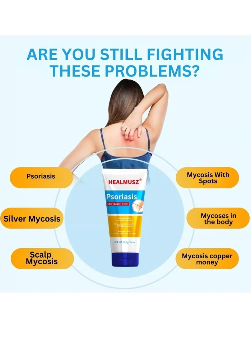HEALMUSZ كريم الصدفية العشبي 100 جرام كريم الصدفية المضاد للبكتيريا مع مكونات عشبية لتخفيف حكة الجلد الناتجة عن الصدفية ومنع العدوى الفطرية وكريم علاج الصدفية - Image 5
