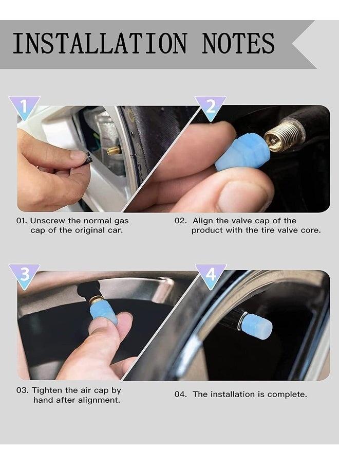 ECVV - 12Pcs Luminous Tire Valve Stem Caps, Fluorescent Tire Air Cap Universal Stem Covers Car Accessories for SUV Trucks Motorcycles Trucks Bike - Image 1