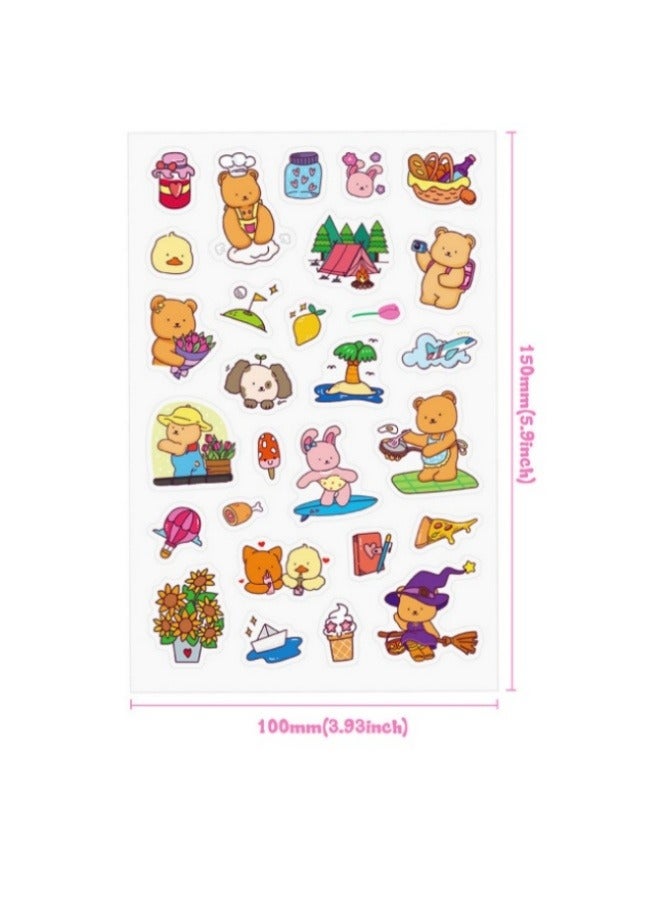 Cute Bear Coloring Book Stickers Set Laser Flash Film Coil Children's Coloring Book - Image 5