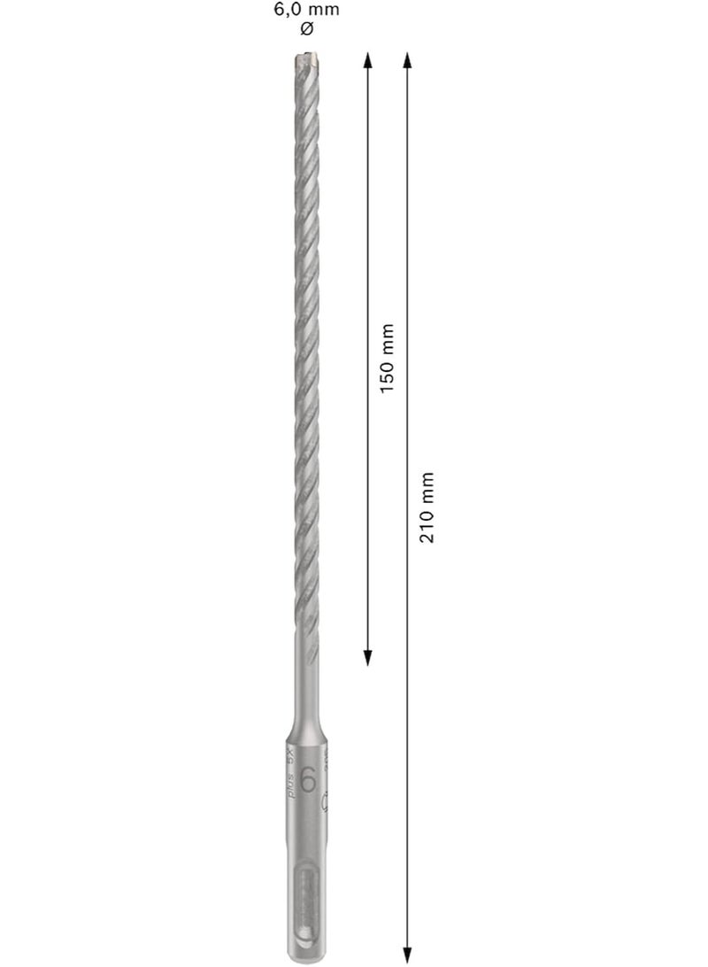 BOSCH Plus-5X Concrete Drill Bit – 6x210 mm – SDS Plus - Image 3