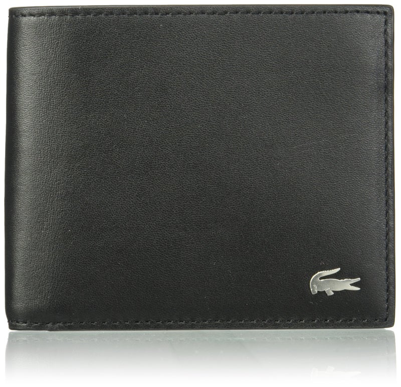 LACOSTE Lacoste Men's Medium FG Leather Billfold, Black, One Size  - Image 1