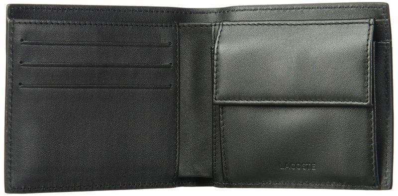LACOSTE Lacoste Men's Medium FG Leather Billfold, Black, One Size  - Image 4