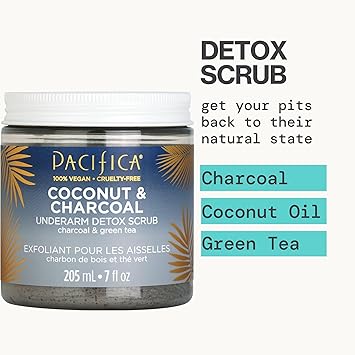 PACIFICA Underarm Detox Scrub Coconut and Charcoal for Women 7 oz Scrub Gray - Image 3