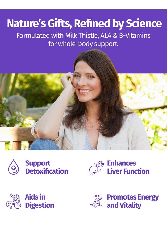 1 Body Liver Support Supplement with Milk Thistle, Turmeric, Dandelion, Artichoke, B12, 60 Vegan Silymarin Capsules - Image 4