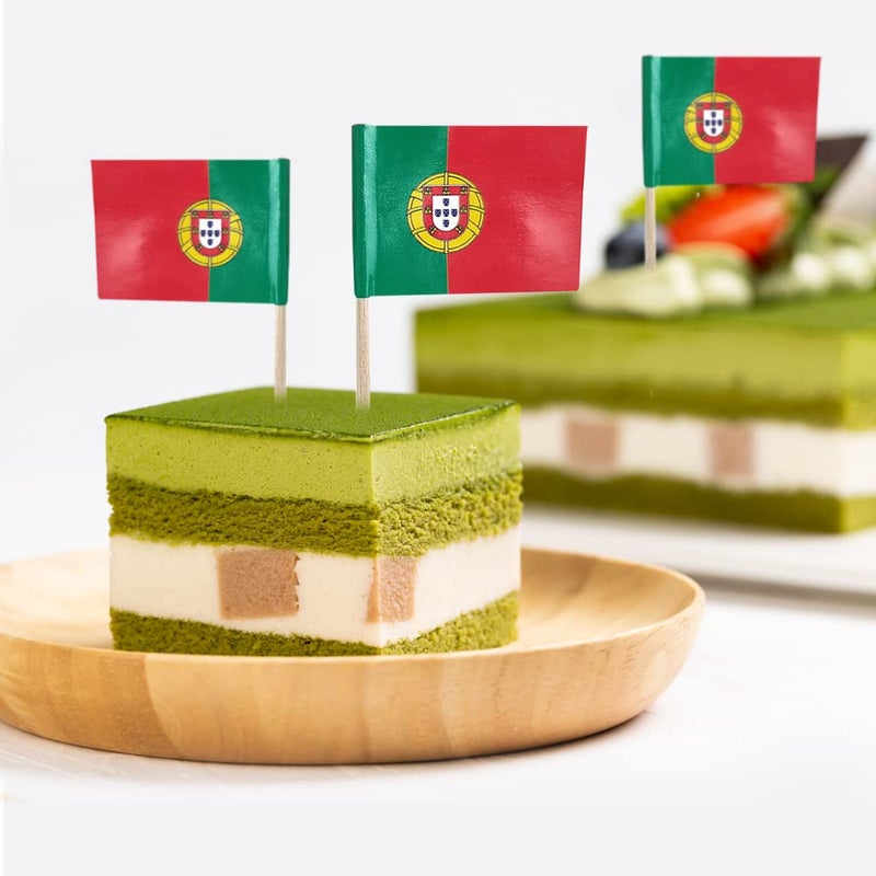 mflagperft Portugal Portuguese Small Toothpick Flag Decor - Mini Cupcake Toppers Cocktail Food Decorations (100 pcs) - Image 4