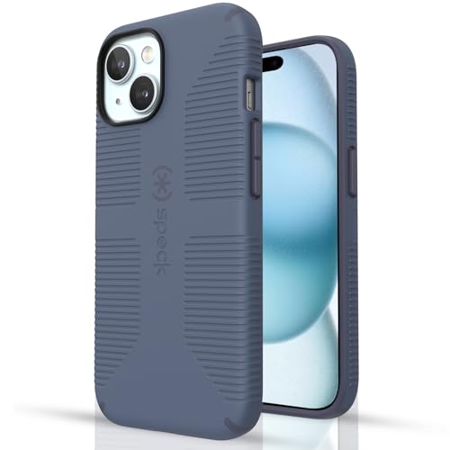 Speck MagSafe Case for iPhone 15 Plus Drop Camera Protection SoftTouch Secure Grip Wireless Charging Compatible 67 Inch iPhone 14 Plus Compatible Grip Blue - Image 1